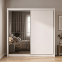 Ver imagem 2 de Guarda-Roupa 2 Portas de Correr com 1 Espelho e 3 Gavetas Lucky Branco