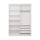 Ver imagem 5 de Guarda-Roupa 2 Portas de Correr com 1 Espelho e 3 Gavetas Lucky Branco