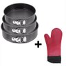 Kit 3 Assadeiras Fundo Removível + Luva Térmica - 1