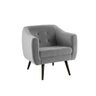 Poltrona Mimo com Tecido Veludo - Prata - 1