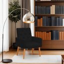 Ver imagem 2 de Poltrona para Sala Reforçada Confortável Íris Suede Preto Ads Decor Poltrona Cadeira Sala Quarto Dec