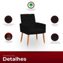Ver imagem 3 de Poltrona para Sala Reforçada Confortável Íris Suede Preto Ads Decor Poltrona Cadeira Sala Quarto Dec