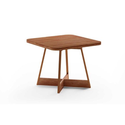 Mesa para Cozinha Átria 1593 Quadrada Aço C/tampo Madeirado 90x90cm Nogal/freijo Rose - Carraro