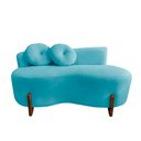 Ver imagem 4 de Namoradeira Sofá Feijão Lounge 120cm Orgânica Suede Azul Turquesa