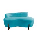 Ver imagem 3 de Namoradeira Sofá Feijão Lounge 120cm Orgânica Suede Azul Turquesa