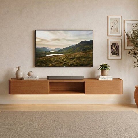Rack para TV até 75 Polegadas com LED 2 Gavetas Suspenso 100% MDF 180cm Oslo Marrom