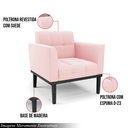Ver imagem 3 de Poltrona Decorativa Karen Pés Fixo em Madeira Preto Suede Rosa Bebê G19 - Gran Belo