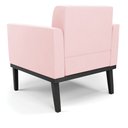 Ver mais imagens de Poltrona Decorativa Karen Pés Fixo em Madeira Preto Suede Rosa Bebê G19 - Gran Belo