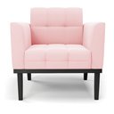 Ver imagem 6 de Poltrona Decorativa Karen Pés Fixo em Madeira Preto Suede Rosa Bebê G19 - Gran Belo