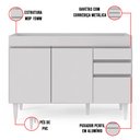 Ver imagem 5 de Balcão de Cozinha Lavanderia sem Tampo 02 Gavetas Beth Branco 120 cm - D’Rossi