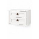 Ver imagem 1 de Mesa de Cabeceira Suspensa Provençal 30cm com 2 Gavetas MDF 15mm Branco Já Montada