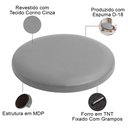 Ver imagem 6 de Kit 08 Assentos Redondo Banqueta Cadeira Estofados Poltronas H02 Corino Cinza 30 cm - Lyam Decor Ass