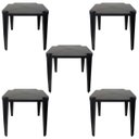 Ver imagem 1 de Kit 5 Mesas de Plástico Quadrada 70cm Empilhável Preta Monobloco