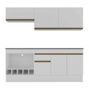 Ver imagem 2 de Armário de Cozinha Modulada Completa com Balcão e Rodapé 190cm Veneza Multimóveis MP2454 Branco