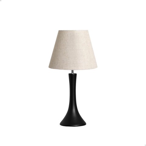 Abajur de Cerâmica Pequeno Paris Preto Fosco com Cúpula de Tecido 49x25 Cm