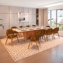 Ver imagem 2 de Mesa de Jantar Dunnas Off com 10 Cadeiras Lore Castanho 220cm