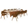 Mesa de Jantar Dunnas Off com 10 Cadeiras Lore Castanho 220cm - 1