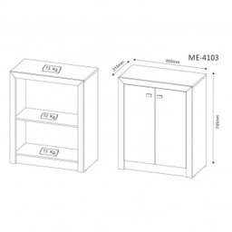 Kit 3 Peças com Escrivaninha com Gaveta, Armário Multiuso Alto e Armário Baixo - 4