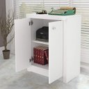 Ver imagem 3 de Conjunto 3 Peças com Escrivaninha com Gaveta, Armário Multiuso Alto e Baixo Branco