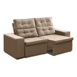 Sofá Roma Retrátil 2 Lugares Veludo Capuccino 1.90cm Sala Tv Bz Home Decor - 5