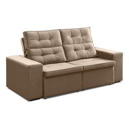 Sofá Roma Retrátil 2 Lugares Veludo Capuccino 1.90cm Sala Tv Bz Home Decor - 2