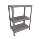 Ver imagem 3 de Estante de Aço Cinza Mini com 3 Prateleiras 45x27cm 45kg Coluna Bipartida para Quarto Escritório