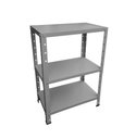 Ver imagem 1 de Estante de Aço Cinza Mini com 3 Prateleiras 45x27cm 45kg Coluna Bipartida para Quarto Escritório