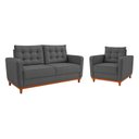 Ver imagem 2 de Kit Sofá 2 Lugares e 1 Poltrona Luxo Moderno Sala de Estar Linho Samuel