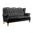 Ver imagem 5 de Sofá Imperador 3 Lugares 185cm Preto Couro Sintético Bella Decor