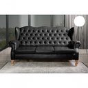 Ver imagem 3 de Sofá Imperador 3 Lugares 185cm Preto Couro Sintético Bella Decor
