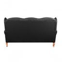 Ver imagem 4 de Sofá Imperador 3 Lugares 185cm Preto Couro Sintético Bella Decor