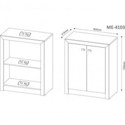 Kit 3 Peças com Escrivaninha com Gaveta, Armário Multiuso Alto e Armário Baixo - 6