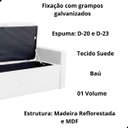 Ver imagem 4 de Kit Cabeceira e Calçadeira Baú Emma Suede King 195 Cm