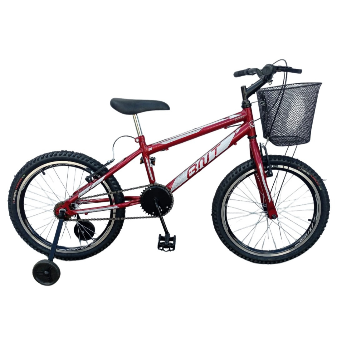 BICICLETA ARO 20 BNT CISSY MTB FREIO VBRAKE FEM RODA LATERAL:Vermelho com Branco - 1