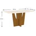 Ver imagem 3 de Mesa de Sala Jantar Vértice + Tampo Madeirado 160x80cm Nature/off White - Henn