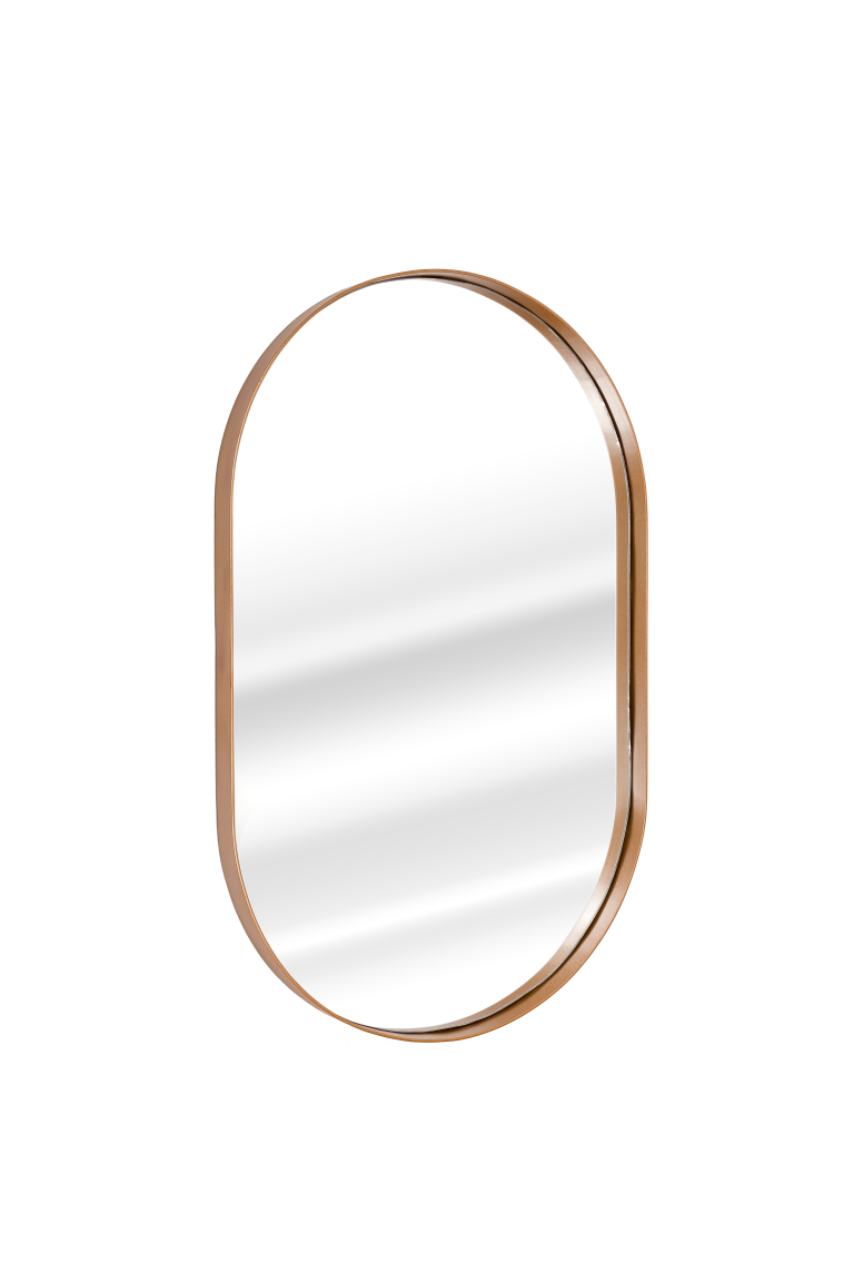 Espelho Oval com Moldura em Metal 80 x 50 cm - Cores - Bronze - 2