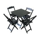 Ver imagem 1 de Conjunto Mesa Dobrável com Tampo em Mdf Ultra Plus e 4 Cadeiras Dobráveis Preto