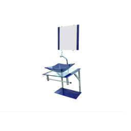 Gabinete de Vidro 40cm para Banheiro Cuba Quadrada Azul - DaHora - 2