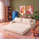 Ver imagem 6 de Sofá Cama Nami 1,50m Xpand Tech Tecido Bouclê Bege Claro Cama Inbox