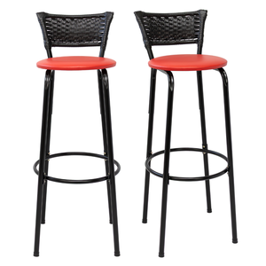 Kit 2 Cadeiras Alta 80cm para Balcão Ilha Bancada Área Gourmet Bar Piscina Banqueta Itagold