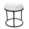 Puff Banqueta Garden Argola Redondo Industrial Penteadeira Ferro Preto Sintético Branco - Ahazzo Móv - 3