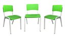 Ver imagem 3 de Kit 3 Cadeiras Infantil Iso Verde-limão Brinquedoteca Escolas Ecomhome