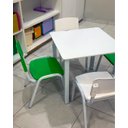 Ver mais imagens de Kit 3 Cadeiras Infantil Iso Verde-limão Brinquedoteca Escolas Ecomhome
