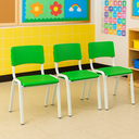Ver imagem 1 de Kit 3 Cadeiras Infantil Iso Verde-limão Brinquedoteca Escolas Ecomhome