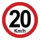 Ver imagem 1 de Placa Sinalização Velocidade Máxima 10km/h Redonda 45x45cm TaColado 03 Unidades