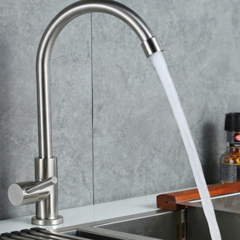 Lux Torneira Curva de Bancada em Aço Inox com Arejador e Giro 360° – Moderna e Durável Aço Inox