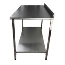Ver imagem 3 de Mesa de Aço Inox Industrial 120x70x90 Cm com 1 Prateleira Plano Liso com Espelho Nortinox Stander