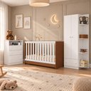 Ver imagem 1 de Quarto de Bebê Completo com Berço 3 em 1 para Colchão 130x60cm Confete Multimóveis MP4910