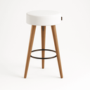 Ver imagem 2 de Kit 2 Banquetas Alta 60cm Estofada Corino Branco Retrô Pé Palito Cozinha Área Gourmet Balcão Bancada