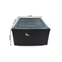 Ver imagem 2 de Kit 3 Gaveteiro Modular Empalhável Organizador Multiuso Rattan Plástico Resistente 1 Unidade Cor:Pre